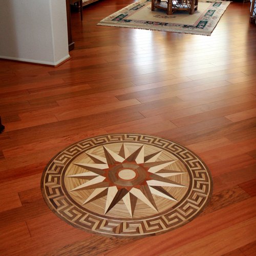 Star center piece design flooring at Topaz Flooring in Phoenix, AZ